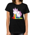 Женская футболка с рисунком в виде радужной лошади