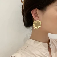 trendy jewelry fashion statement earrings gold color simply deign metal drop earrings for girl celebration gifts