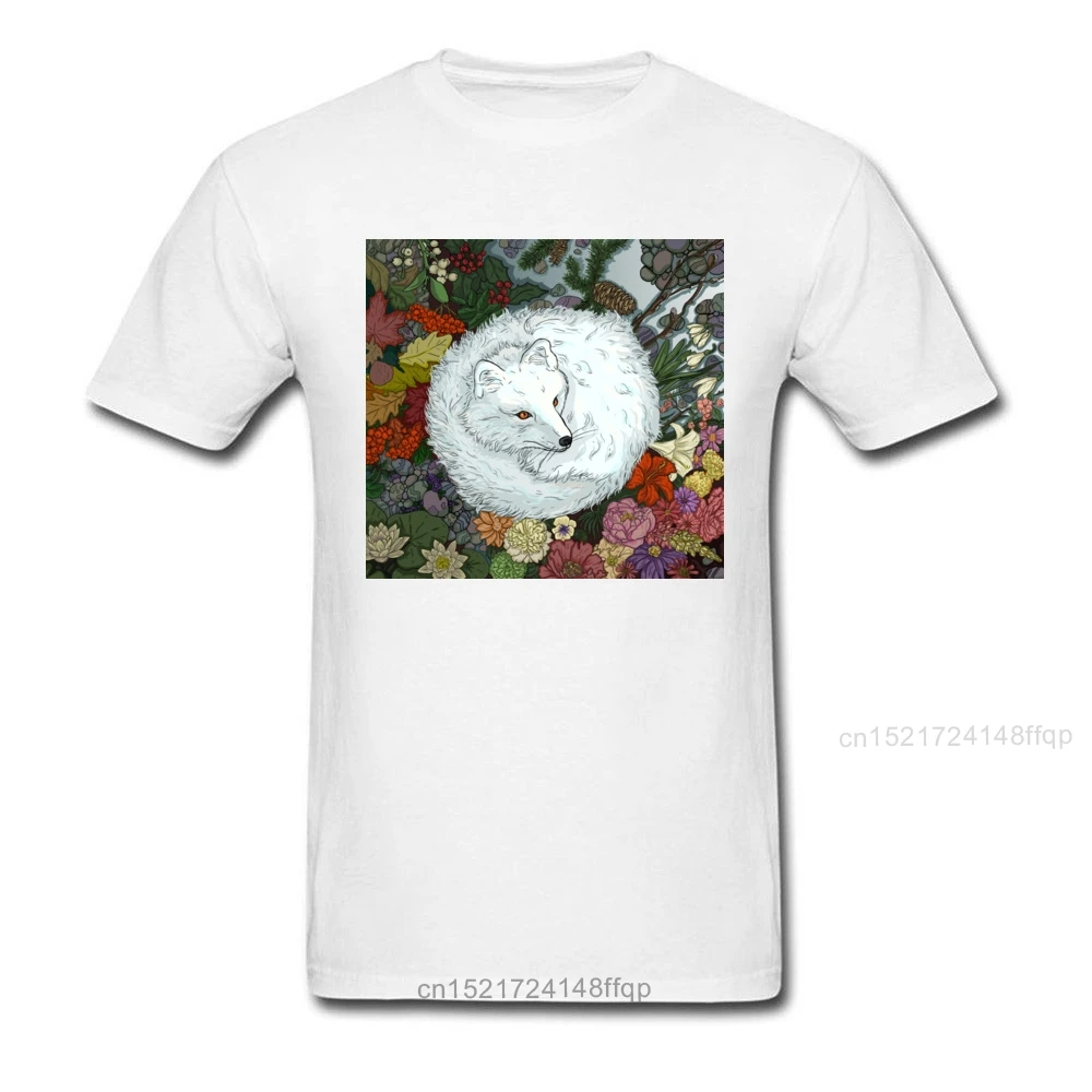 Мужская черная футболка Arctic Fox с принтом хлопковая одежда Осенние повседневные