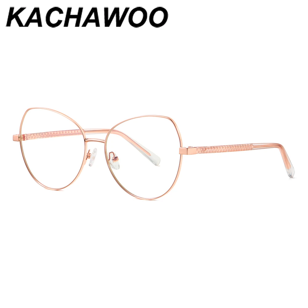 

Kachawoo анти-синий светильник, очки для компьютера, золотые, черные, женские металлические оправа для очков в стиле кошачьи глаза, большие очки ...