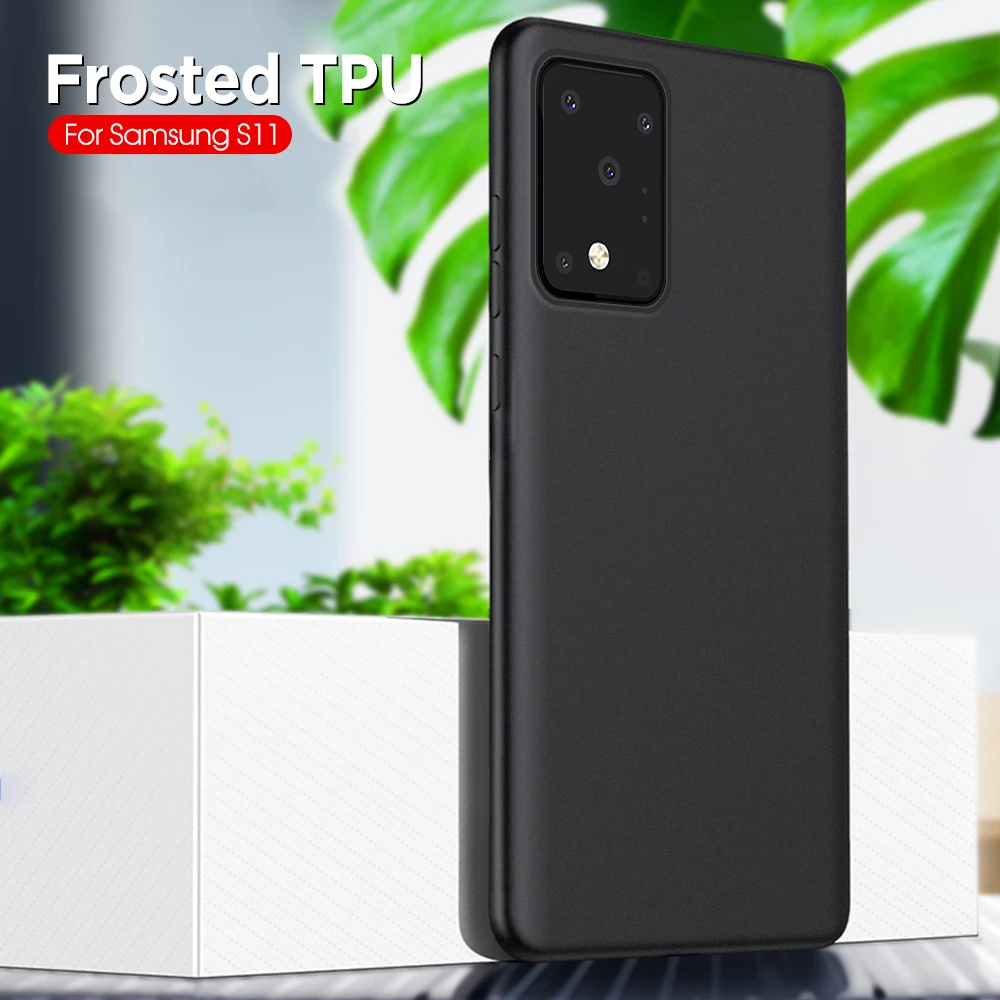 Матовый Мягкий ТПУ чехол для телефона samsung Galaxy S10 + S11 S11E A51 A71 ультра тонкий черный
