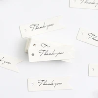 100pcs white kraft paper tags thank you handmade gift tag labels gift box bags packing decoration diy craft hang tag paper label