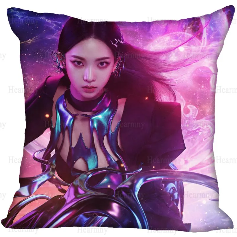 Custom KPOP KARINA Pillow Cover Bedroom Home Office Decorative Pillowcase Square Zipper Cases Satin Soft No Fade 0512 | Дом и сад