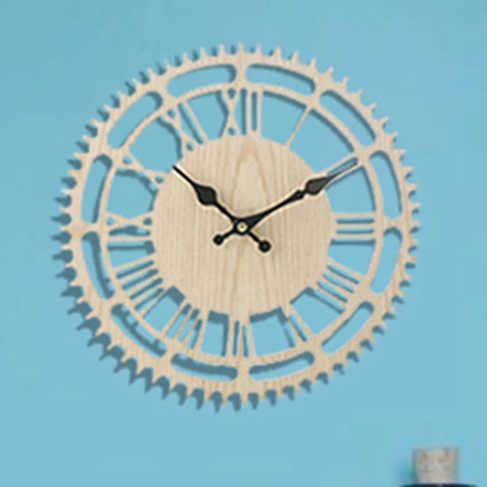 

Modern Silent Round Wood Wall Clock DIY Home Office Decoration Round Shape Wooden Clock Suitable For Living Room And Bedroom