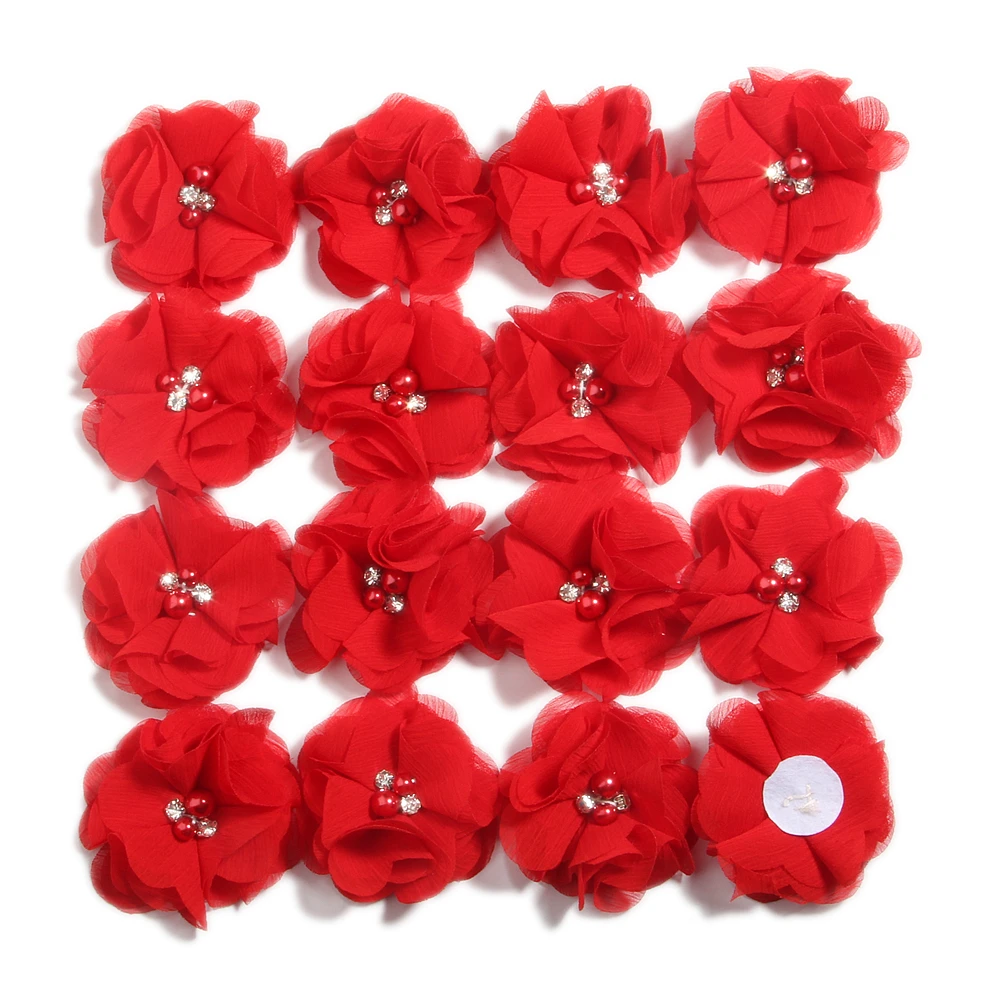 10 шт 5 см кружевная отделка нашивка для невесты DIY шифоновая ткань цветы букет