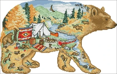 

22-DW 2349 - Bear Country Needlework,For Embroidery,DIY 14CT Unprinted Arts Cross stitch kits Set Cross-Stitching Home Decor