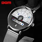Часы DOM мужские, водонепроницаемые до 30 м, лучший бренд, роскошные, с большим циферблатом, креативные кварцевые часы, мужские, серебряные, сетчатые, с ремешком, наручные часы, с ремешком