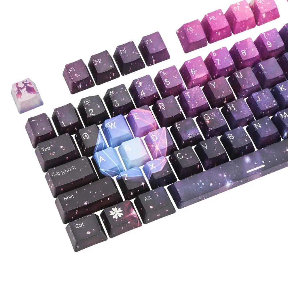 

PBT Key Caps with Patterns Full Size Keycap Set for 61/87/104 MX Switch Mechanical Keyboard with Key Puller