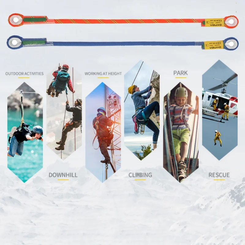 

Professional Rock Climbing 10.5mm Rescue Lanyard Protective Eye-to-eye Sling Loop Rappelling Rope Mountaineering Accessories