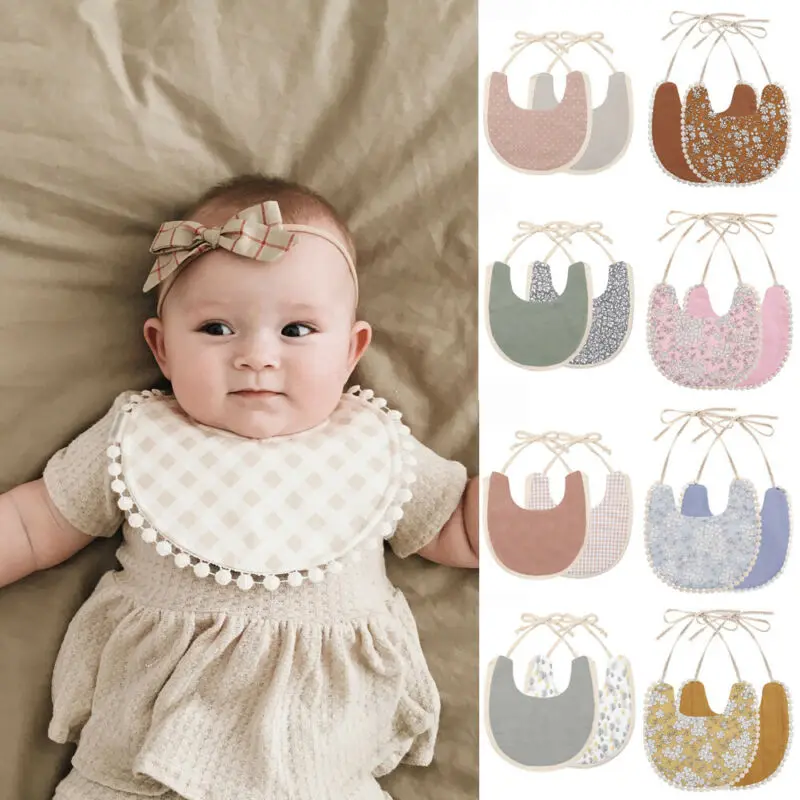 Детский нагрудник для кормления из хлопка с милым рисунком мультфильма