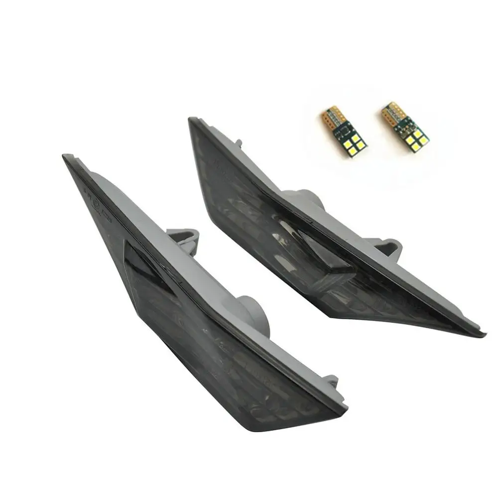 

For 2016-2019 Honda Civic Sedan Coupe Hatchback Smoked Side Fender Marker Lamp Turn Signal Light with LED Bulb for Car