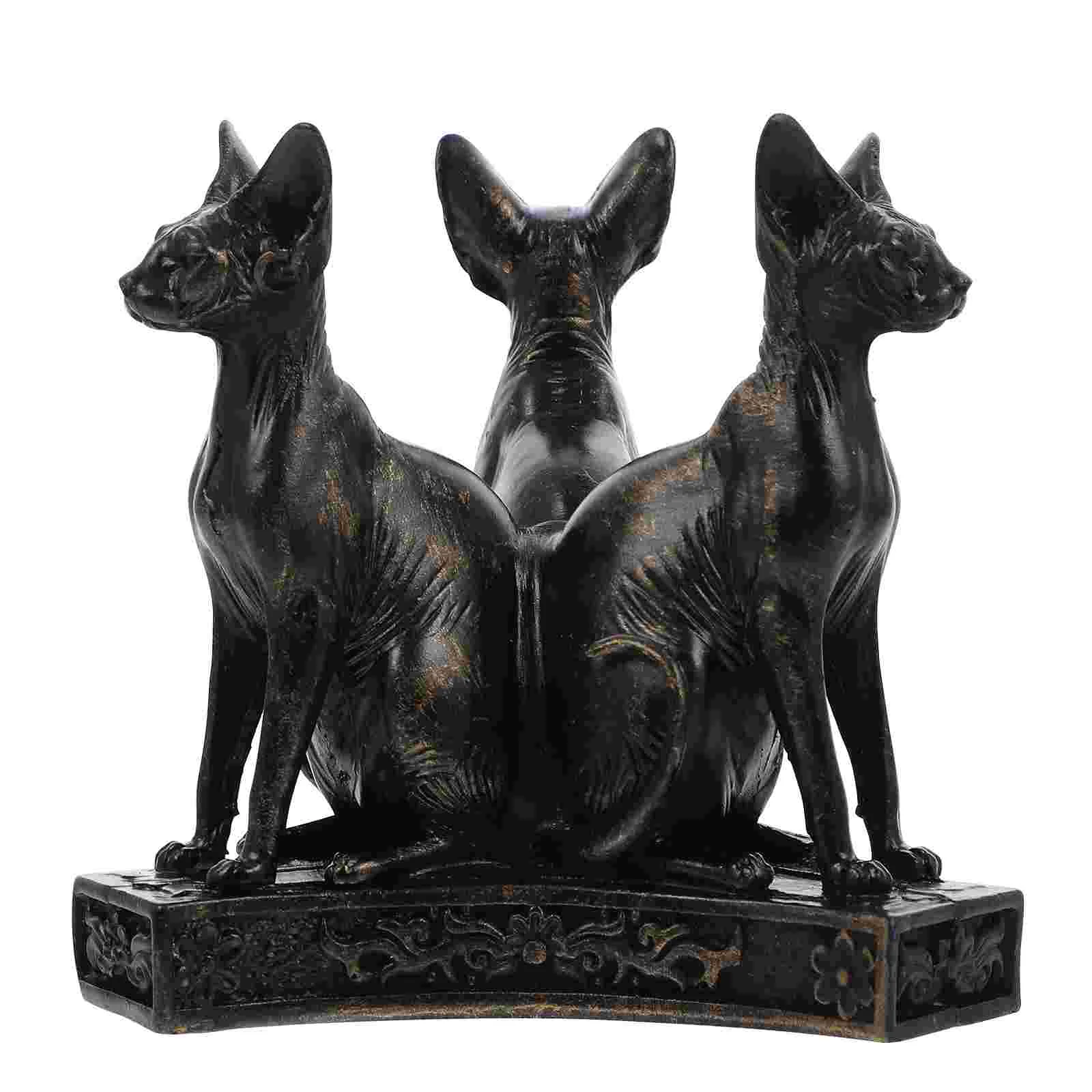 

1pc Resin Egyptian Goddess Cat Statue Crystal Display Base Stand Holder