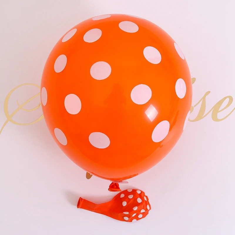 orange dot 10pcs Детские Мультяшные вечерние шары на день рождения с изображением милой пчелки, латексные шары, флаги, игрушки на день рождения детей - Цвет: orange dot 10pcs