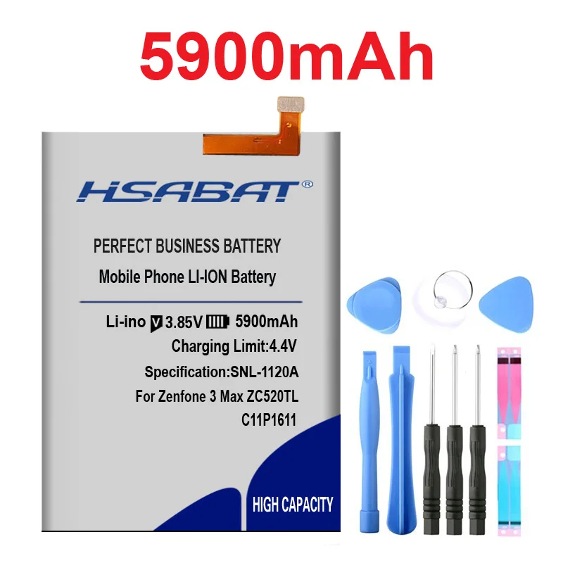 HSABAT 5900 мА/ч, C11P1611 Батарея для ASUS Zenfone 3 Max Z3 Max ZC520TL X008DB PegASUS 3X008 X008D Z01B