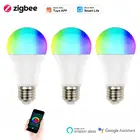 10 Вт Tuya Zigbee RGB E27 лампы Смарт Светодиодная лампа для дома светильник лампа таймер приложение Smart Life совместимый с Alexa Google Home Smartthings