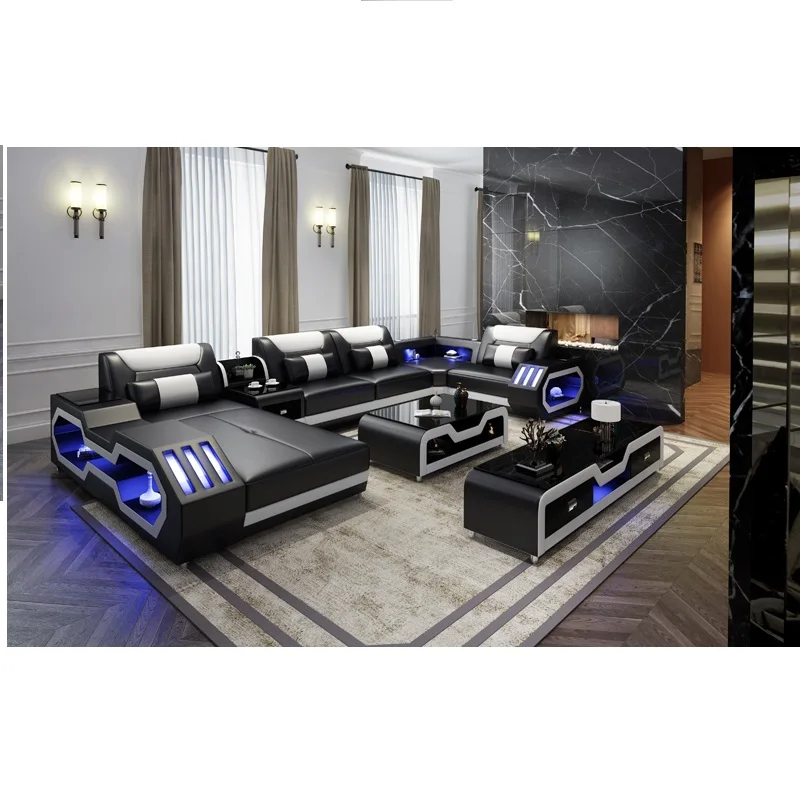 Мебель для гостиной кожаный диван угловой U-образной формы дизайнерский