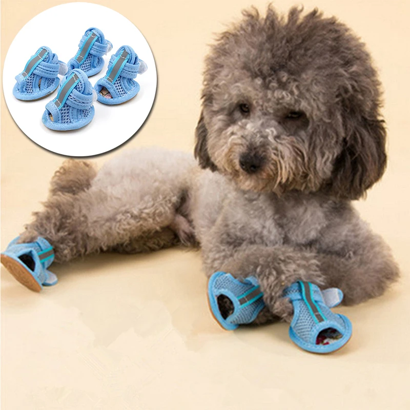 

Dog Shoes Summer Mesh Sandals Cotton Breathable For Small Dogs Cats Cute Anti-Slip Chihuahua Candy Colors Anti-Skid Pet Cat Shoe