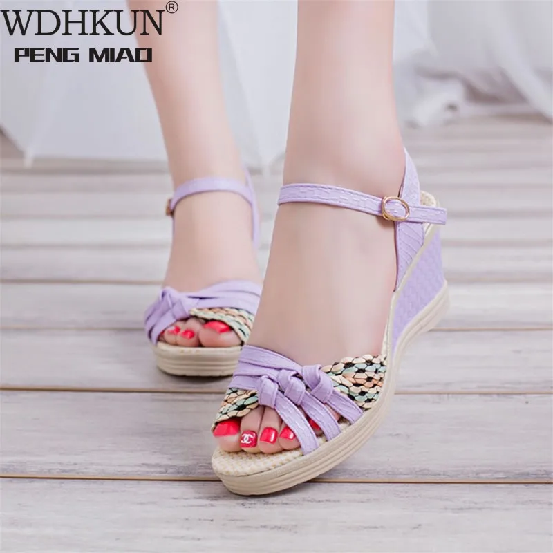 

Wedges Platform Women Sandals Fashion Quality Comfortable Bohemian Women Sandals for Lady Shoes High Heel Black Shoes