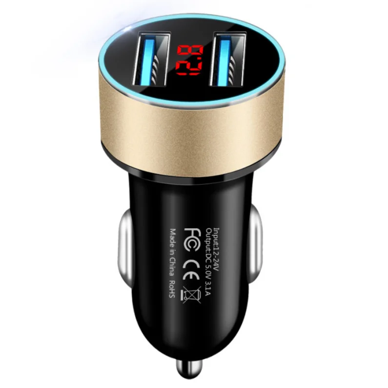 Автомобильный прикуриватель с двумя разъемами USB 3 1 А 12 24 В быстрое зарядное