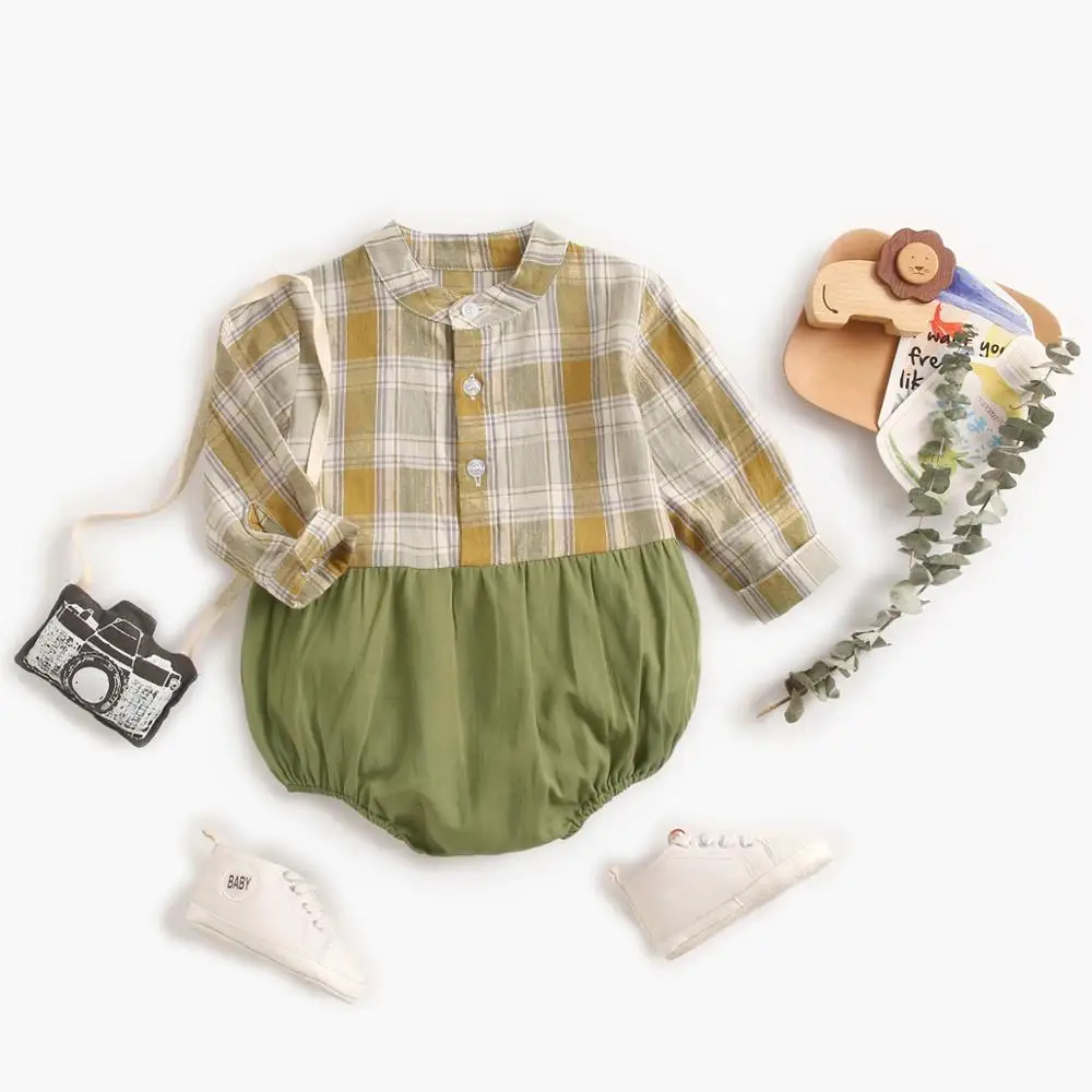 

Sanlutoz Newborn Baby Boys Bodysuits Autumn Fashion Toddler Clothing Long Sleeve Cotton Baby Outfit Casual