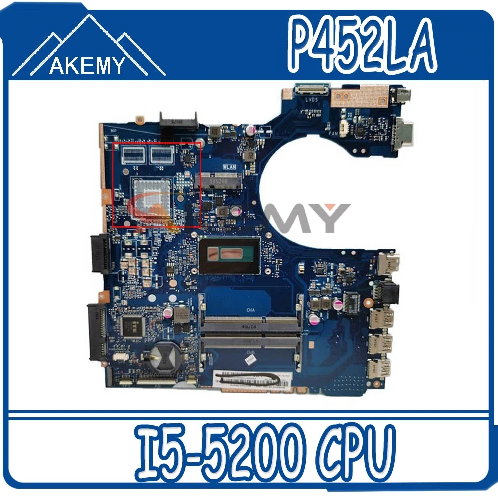 

Akemy P452LA Laptop motherboard For Asus P452LA P452LJ P452L PRO452L original mainboard W/ I5-5200 CPU