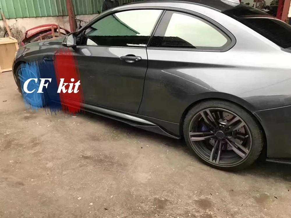Боковые юбки из углеродного волокна для BMW 2 серии M2 F87 Base Coupe Door 2016-2017 Стайлинг