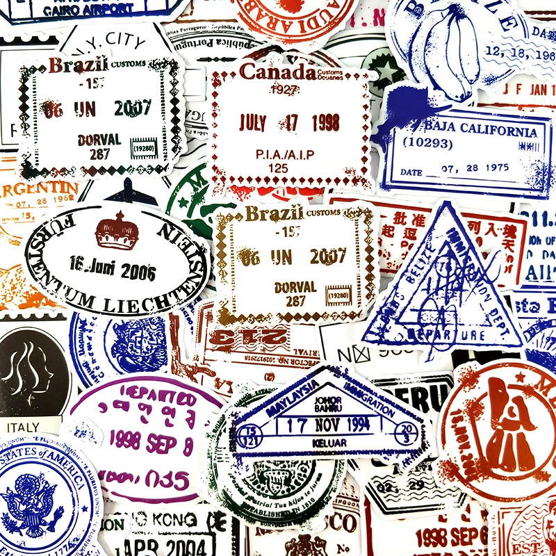 50 шт./лот почтовые марки граффити наклейки штамп для ноутбука чемоданов