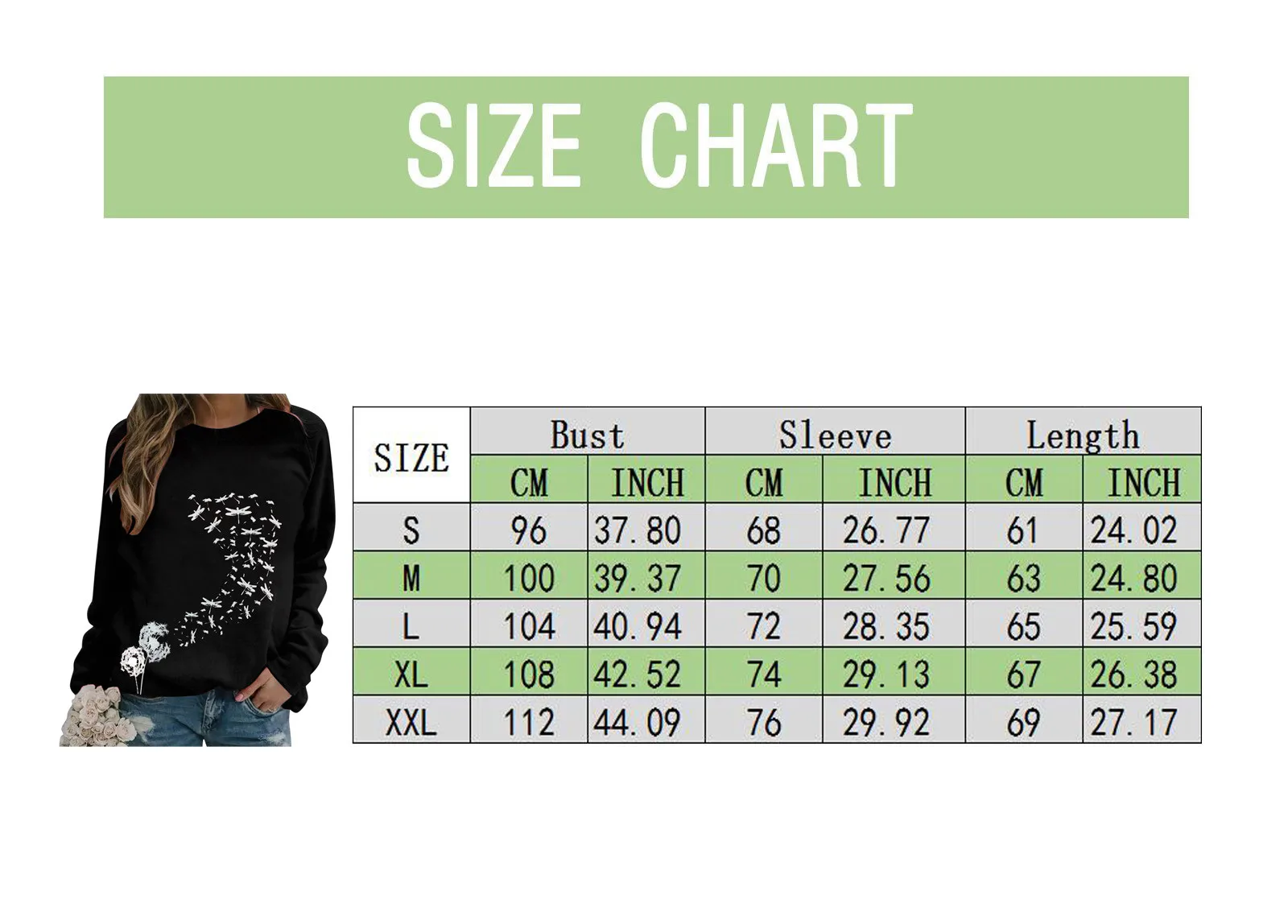 

Dandelion Print Black Pullover Vintage Sweatshirt Women Teens Autumn 2021 Long Sleeve Casual Streetwear England Plus Size#25