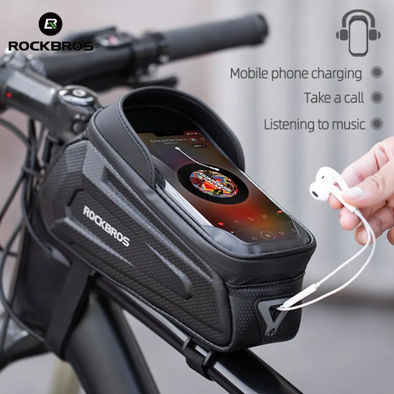 

Велосипедная сумка для телефона ROCKBROS, Большая водонепроницаемая сумка для телефона 6,8 дюйма, на руль, с верхней трубкой, с поддержкой сенсор...