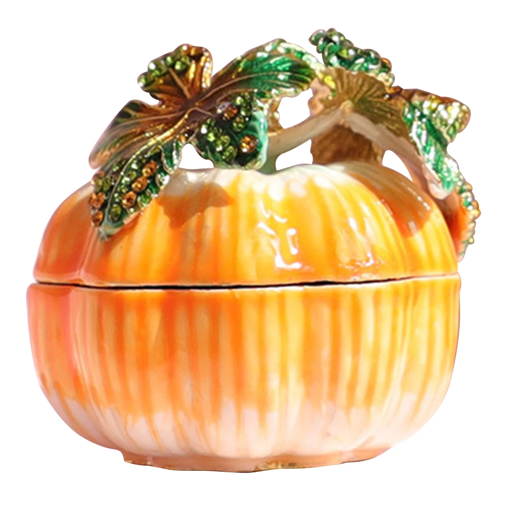 

1pc Tiny Pumpkin Jewelry Case Jewelry Storage Box Container Pumpkin Ring Box
