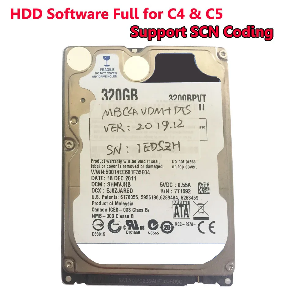HDD software for c4 12/ последняя версия SSD mb star C4 полное Программное обеспечение DTS-Monaco-Vediamo-xenter-epc-wis-das MB C4 диагностический инструмент Suppor SCN кодирование - Цвет: HDD software for c4