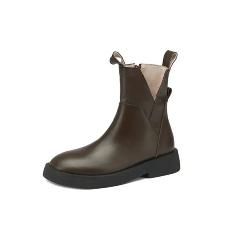 

Leather Martin Boots Women's Shoes Autumn 2021 New Fashion British Flat Bottomed Versatile Foreign Style Short Boots