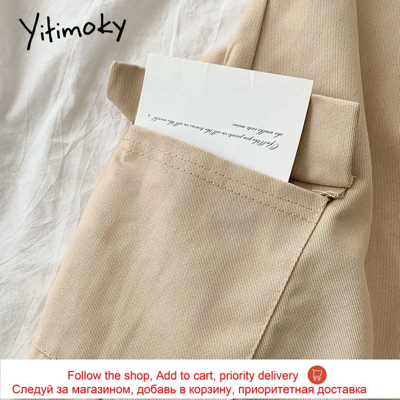 

Yitimoky Woman Shorts Solid High Waist Knee Length Wide Leg Pants Loose Sashes Pockets Casual Summer 2021 New Korean Cotton