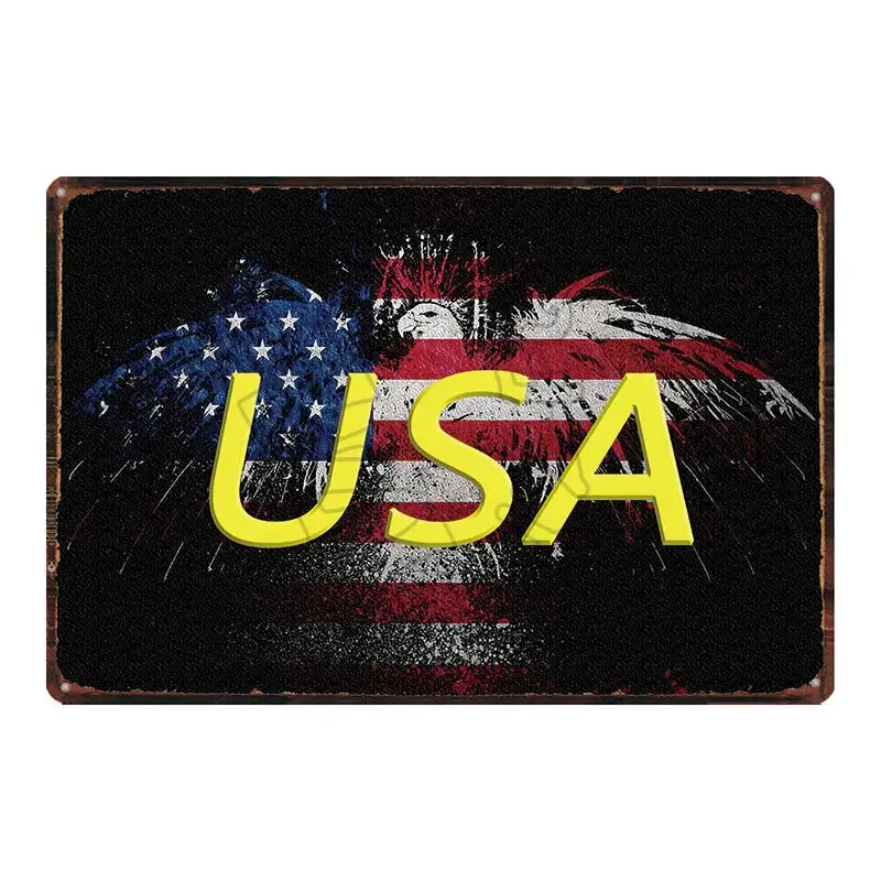 

National Flag Tin Metal Sign Travel Souvenir Plaque Metal Vintage Wall Pub Cafe Home Art Shop Decor Metal Poster DU-5996A