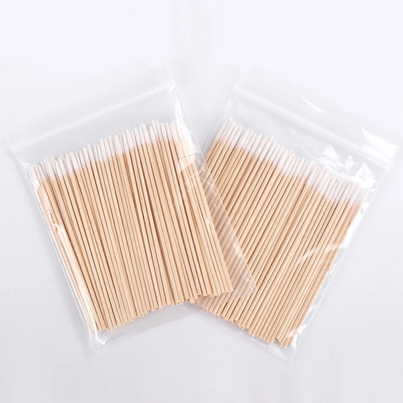 

poseida 100pcs/set Long Wooden Handle Tattoo Makeup Swab Cotton Tool Microblade Sticks Makeup J7V7