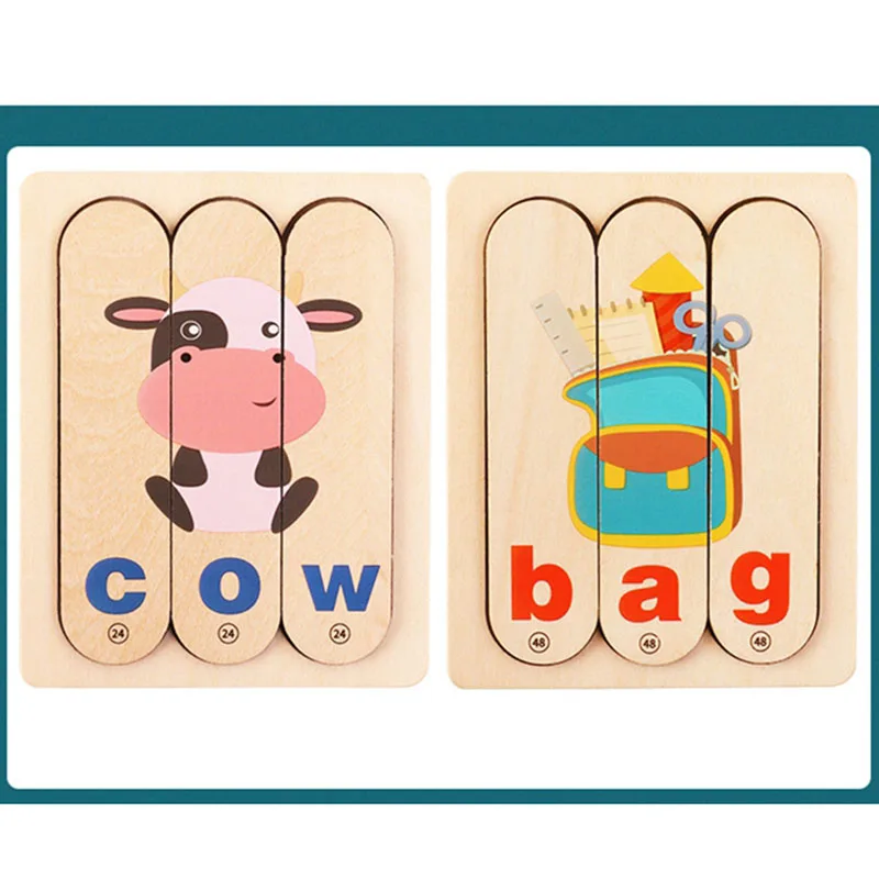 

Creative English Alphabet Spelling Game Bar Puzzle Children's Educational Toys Printed on Both Sides Practical Ability