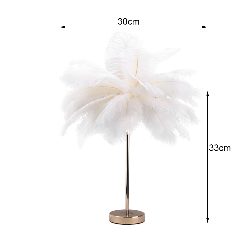 

Modern Nordic Style Feather Night Light Bedside Reading Lamps Bedroom Desk Lamp Party Wedding Romantic Room Adornment