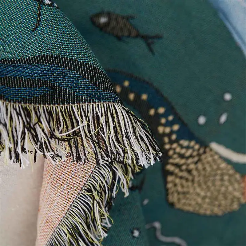 Mermaid Sofa Towel Blanket For Couch Decorative Slipcover Throws Rectangular Stitching Travel Plane Home Textile | Дом и сад