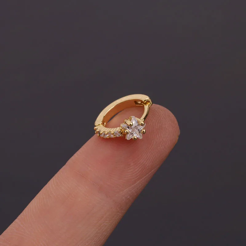 

1PC Studs Earing CZ Zircon Gold Earrings for Women Hoop Earrings Set Huggie Cartilage Helix Piercing Lengua Jewelry Gift