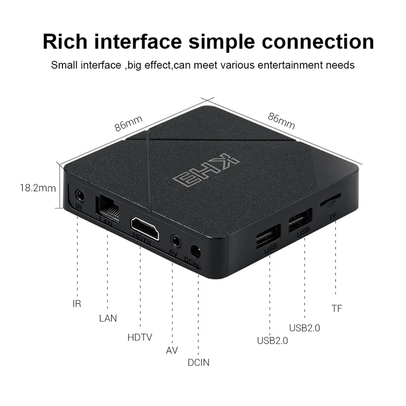 KH3 TV Box Android 10 Allwinner H313 Quad-Core ARM Cortex-A53 2GB 16GB Support OTA Update 2.4G WiFi BOX | Электроника