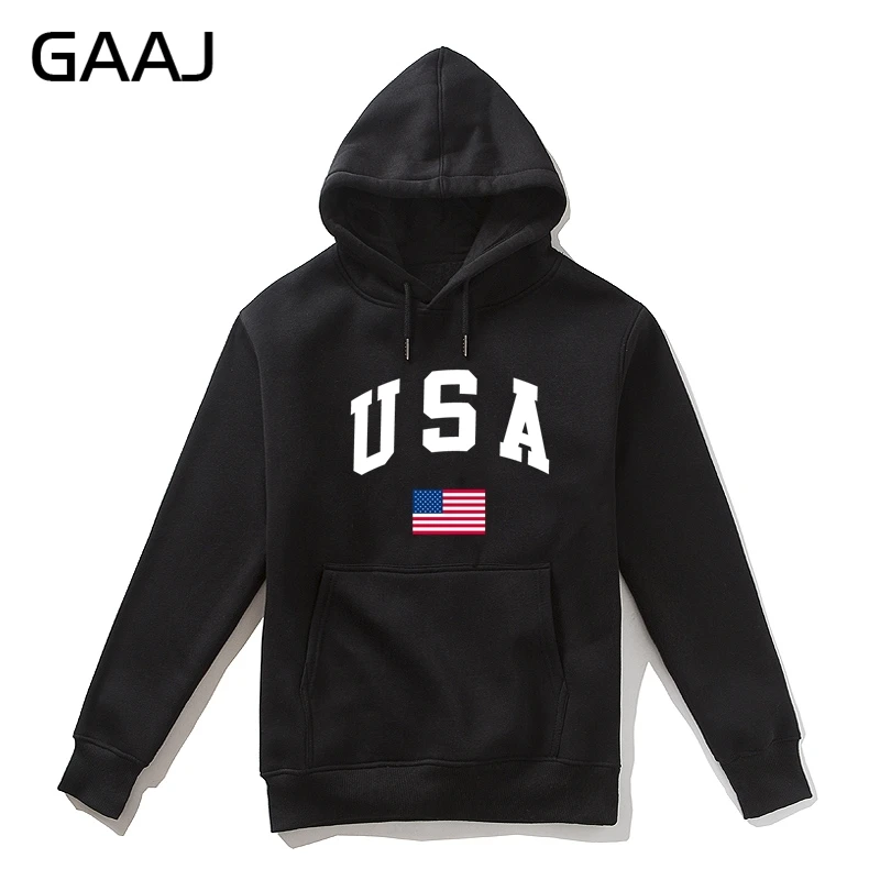 

GAAJ USA America Flag Men Hoodie Women Casual Brand 2019 New High Quality Male Felpe Fleece Hoodies Cotton Coats