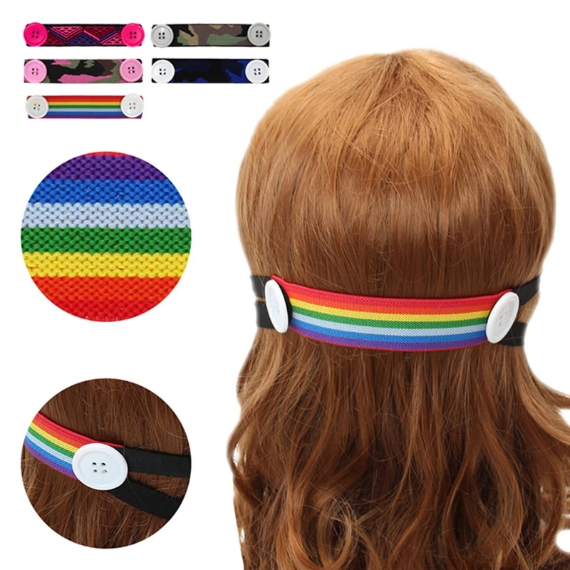 Маска для лица Держатель крючок Пряжка Камуфляжный Радужный эластичный ремешок