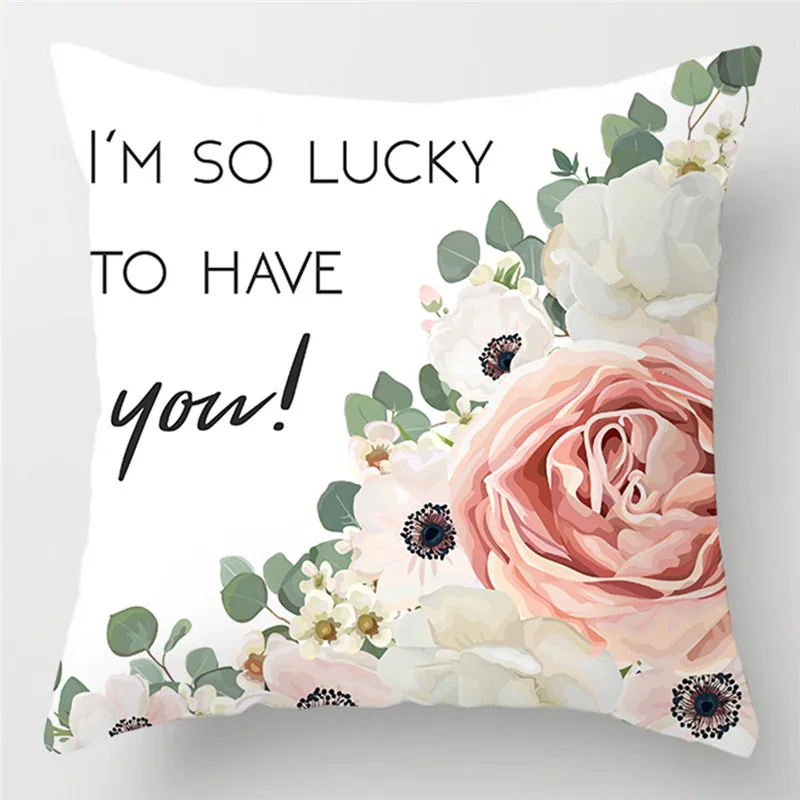 45*45 см большая Цветочная белая наволочка с принтом подушки из микрофибры мягкие