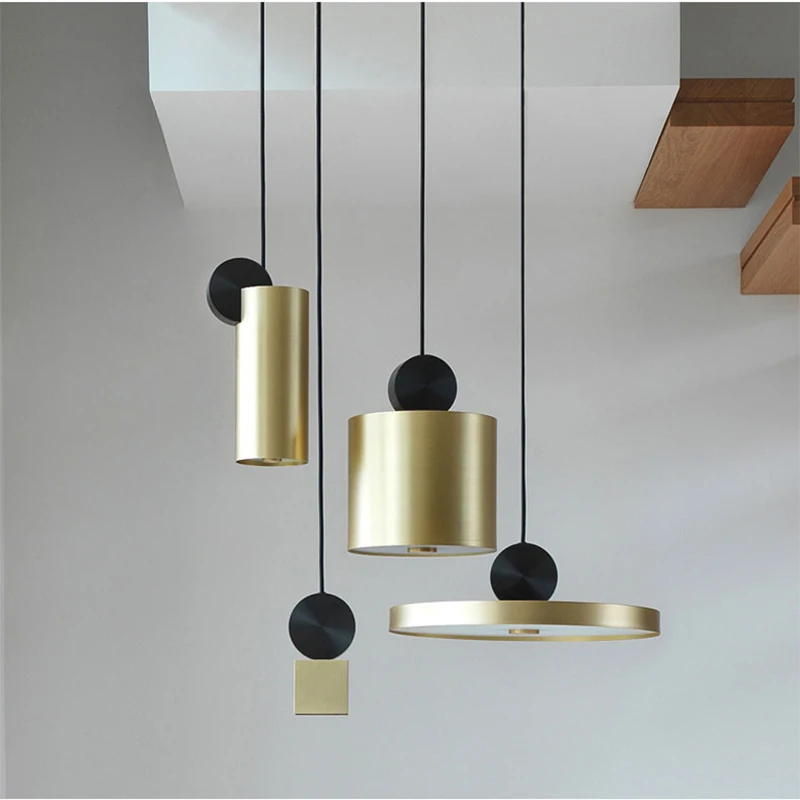 Скандинавские латунные металлические золотые люстры светодиодные подвесные