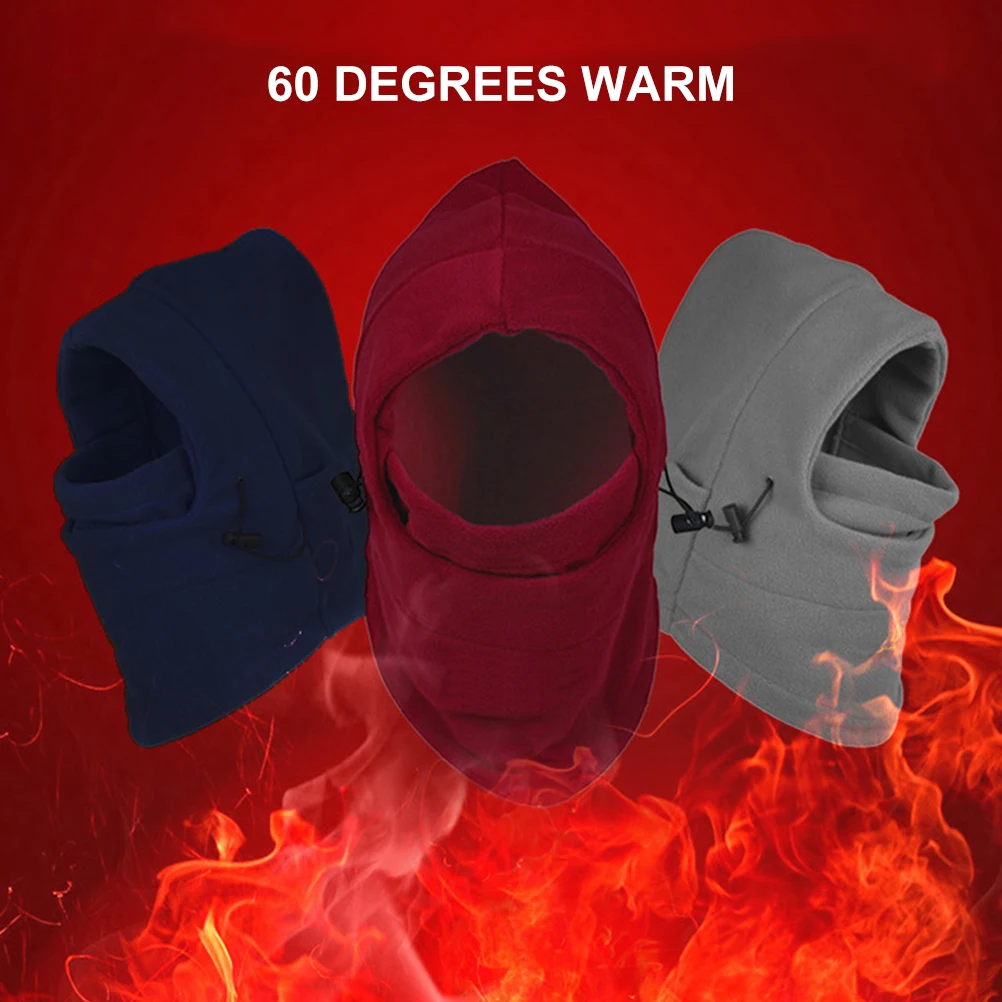 Флисовая Балаклава с подогревом маска для лица ветростойкая зимняя капюшон