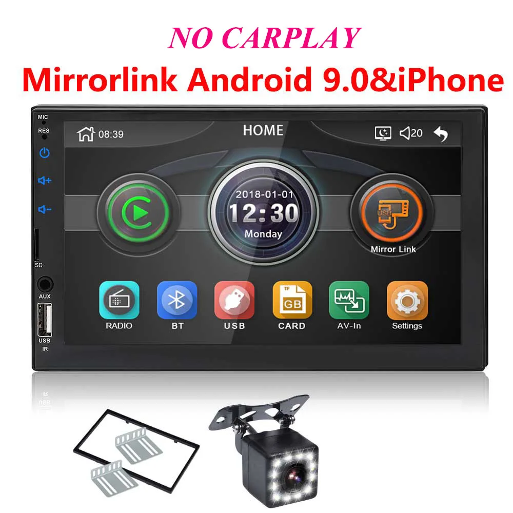 2 din автомагнитола " HD сенсорный экран плеер mirrorlink Android 9 Iphone MP5/SD/FM/MP4/USB/AUX/Bluetooth Авто Аудио для камеры - Цвет: 7049 cam