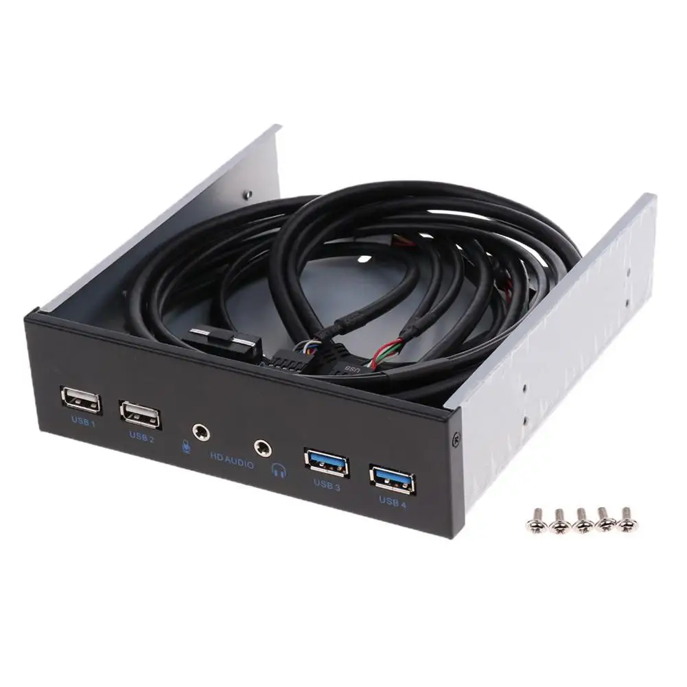

Dual USB 3.0 2.0 Port HUB HD Audio Metal Floppy Drive Expansion Front Panel