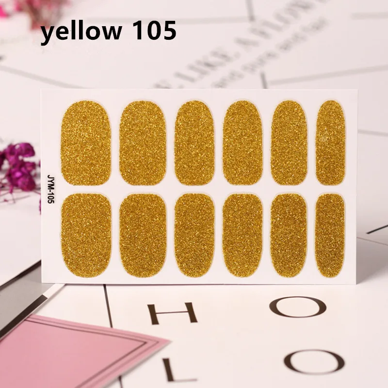 nail sticker yellow 1 лист полное покрытие носок дизайн ногтей Блеск Toenail стикер сверкающие наклейки ступни темно-розовый сексуальный Летний стиль Маникюр Прямая поставка - Цвет: nail sticker yellow