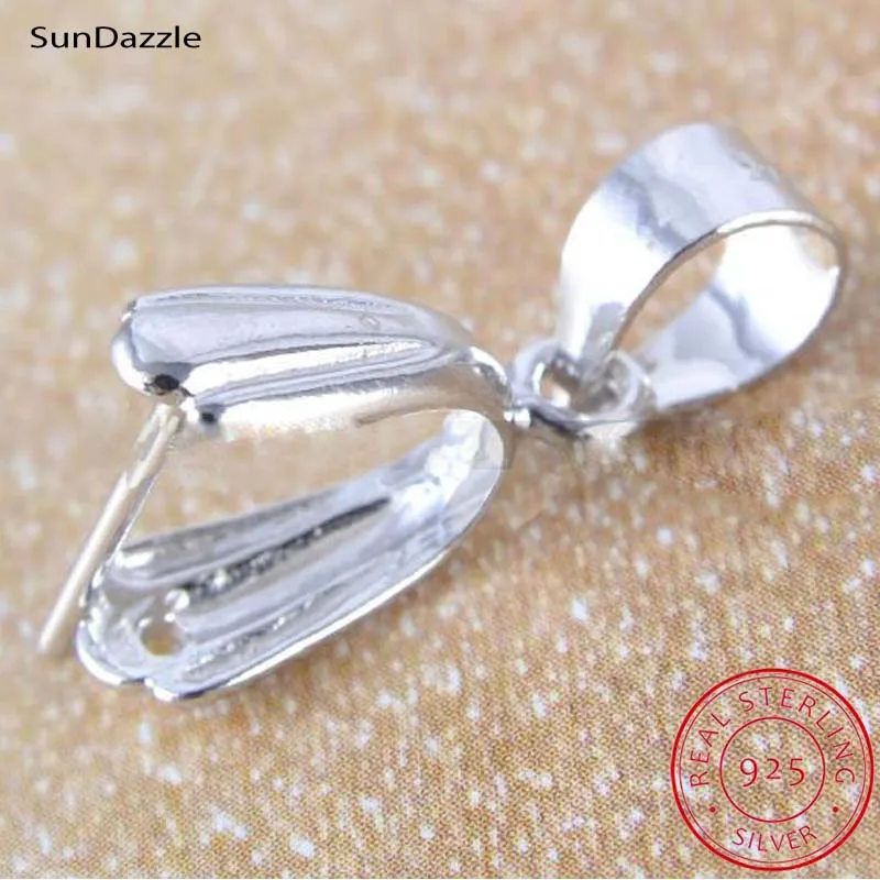 4 шт. реального чистого твердого 925 пробы серебряная подвеска зажим застежка Pinch