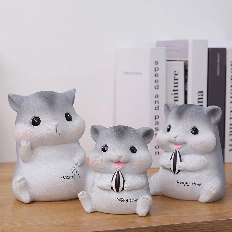 

Resin Hamster Piggy Bank Home Decorations Children'S Room Cute Furnishings